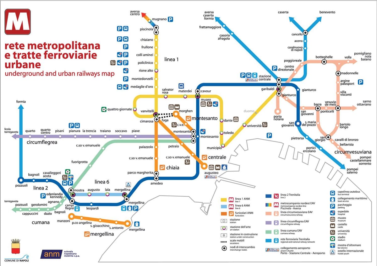 neapoles autobusu karte