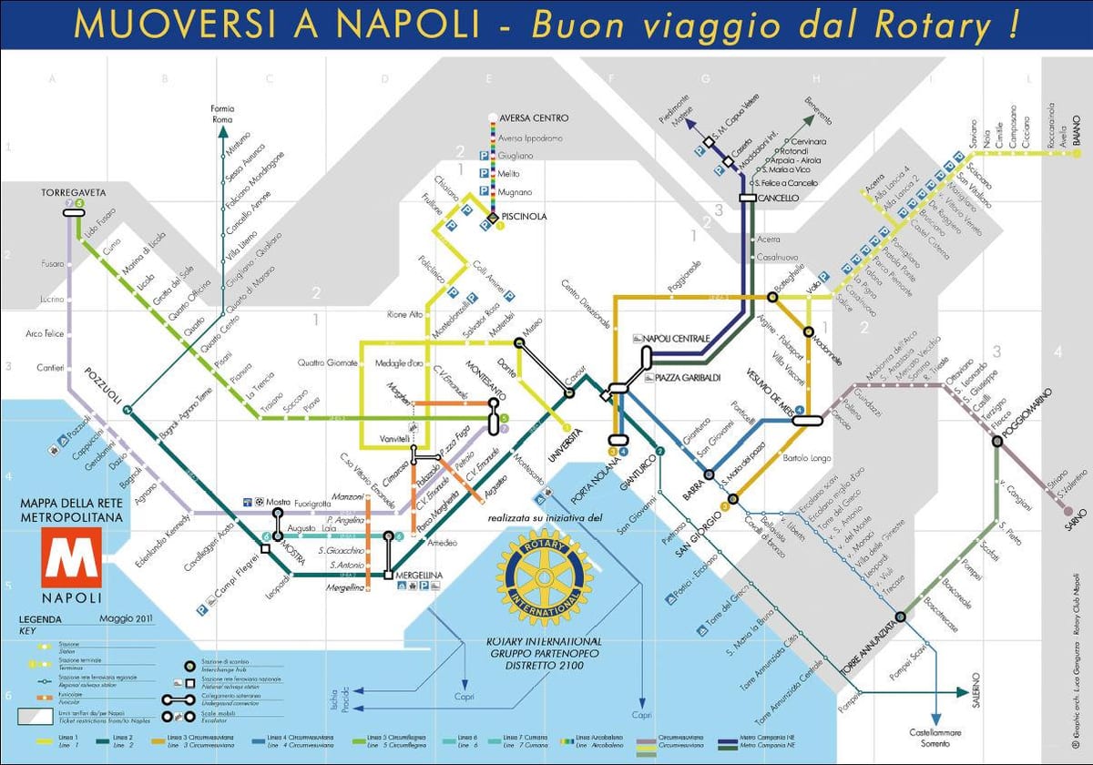 neapole, itālija metro karte