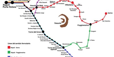 Karte circumvesuviana vilciena maršruts
