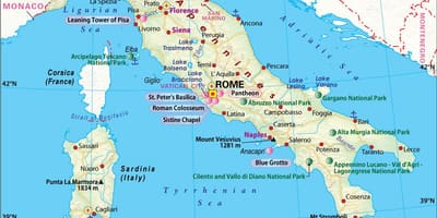 Karte, naples, itālija apkārtnē
